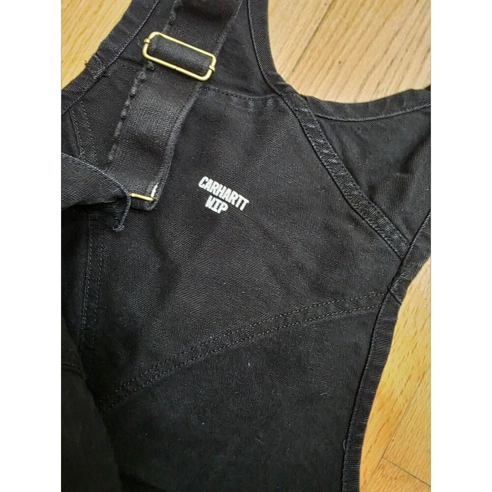 Carhartt Black Bib Overalls 36x30 Missing A Hook WIP Work In Progress